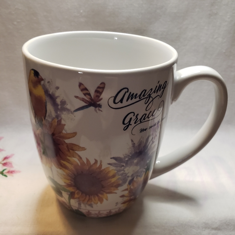 2023 "Amazing Grace How Sweet The Sound" Sunflower And Finch Coffee Mug